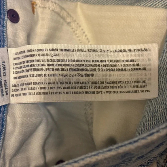 Abercrombie & Fitch Zoe Natural Rise Vintage A Line Skirt Distressed Denim 26 - Picture 5 of 5